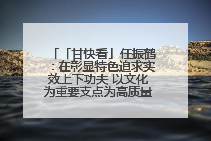 「甘快看」任振鹤：在彰显特色追求实效上下功夫 以文化为重要支点为高质量发展增添动能