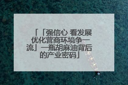 「强信心 看发展 优化营商环境争一流」一瓶胡麻油背后的产业密码