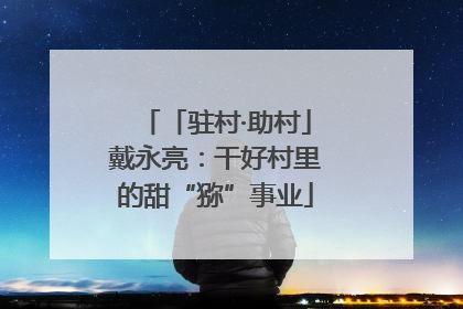 「驻村·助村」戴永亮：干好村里的甜“猕”事业
