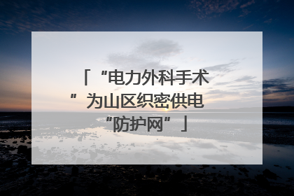 “电力外科手术”为山区织密供电“防护网”