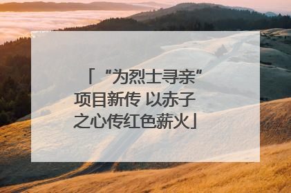 “为烈士寻亲”项目新传 以赤子之心传红色薪火