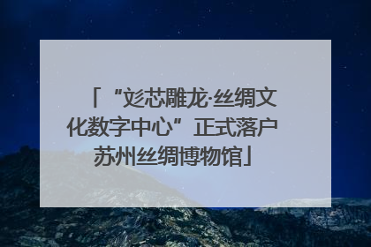 “彣芯雕龙·丝绸文化数字中心”正式落户苏州丝绸博物馆