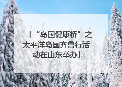 “岛国健康桥”之太平洋岛国齐鲁行活动在山东举办