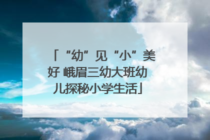 “幼”见“小”美好 峨眉三幼大班幼儿探秘小学生活