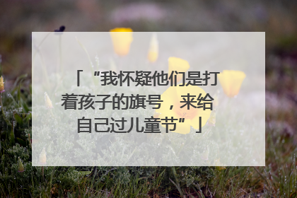 “我怀疑他们是打着孩子的旗号，来给自己过儿童节”