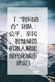 “智同道合”团队：公平、亲民、智慧城管机器人赋能现代化城市建设