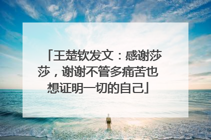王楚钦发文：感谢莎莎，谢谢不管多痛苦也想证明一切的自己