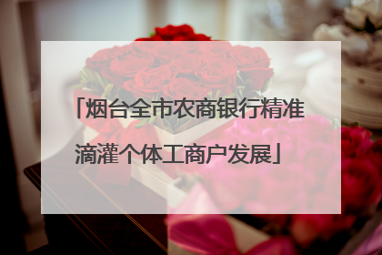 烟台全市农商银行精准滴灌个体工商户发展