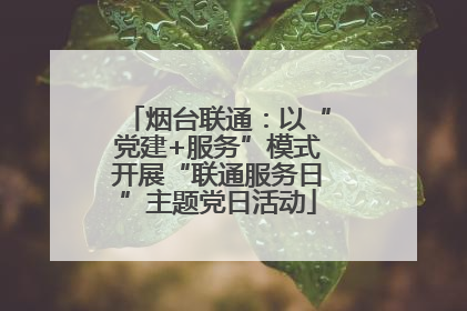 烟台联通：以“党建+服务”模式开展“联通服务日”主题党日活动