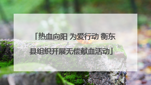 热血向阳 为爱行动 衡东县组织开展无偿献血活动