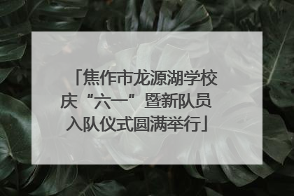 焦作市龙源湖学校庆“六一”暨新队员入队仪式圆满举行