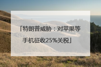特朗普威胁：对苹果等手机征收25%关税