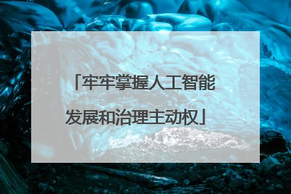 牢牢掌握人工智能发展和治理主动权