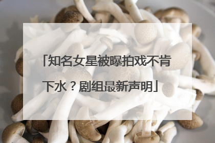 知名女星被曝拍戏不肯下水？剧组最新声明