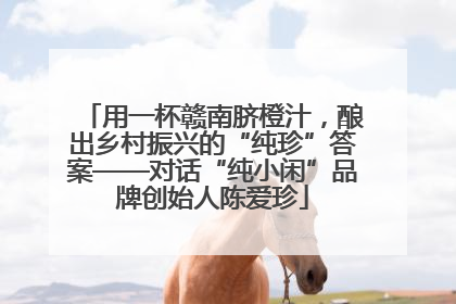 用一杯赣南脐橙汁，酿出乡村振兴的“纯珍”答案——对话“纯小闲”品牌创始人陈爱珍