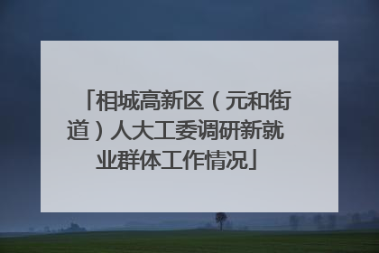 相城高新区（元和街道）人大工委调研新就业群体工作情况