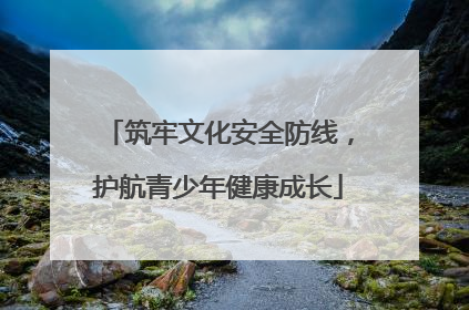 筑牢文化安全防线，护航青少年健康成长