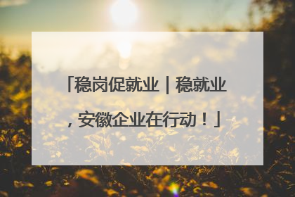 稳岗促就业｜稳就业，安徽企业在行动！