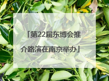 第22届东博会推介路演在南京举办