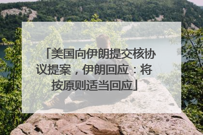 美国向伊朗提交核协议提案，伊朗回应：将按原则适当回应