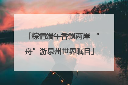 粽情端午香飘两岸 “舟”游泉州世界瞩目