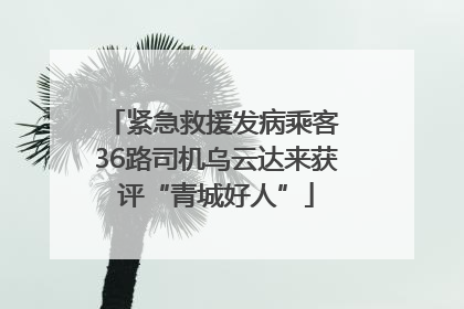 紧急救援发病乘客 36路司机乌云达来获评“青城好人”