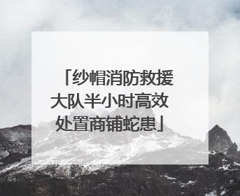 纱帽消防救援大队半小时高效处置商铺蛇患