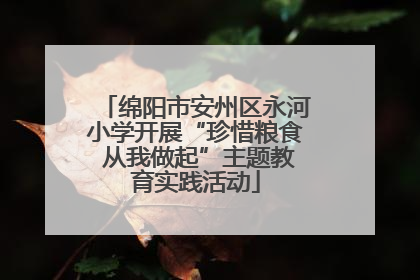 绵阳市安州区永河小学开展“珍惜粮食 从我做起”主题教育实践活动