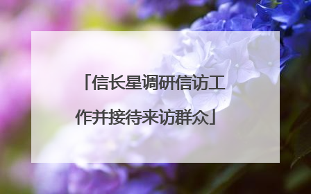 信长星调研信访工作并接待来访群众
