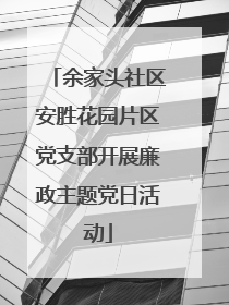 余家头社区安胜花园片区党支部开展廉政主题党日活动