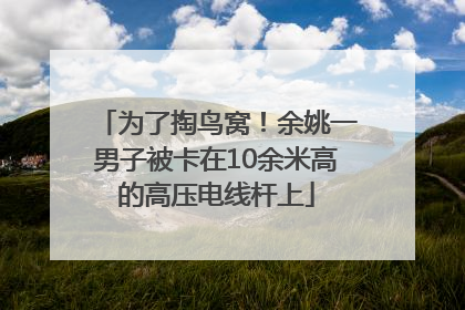 为了掏鸟窝！余姚一男子被卡在10余米高的高压电线杆上