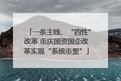 一条主线、“四性”改革 重庆国资国企改革实现“系统重塑”