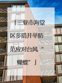 三亚市海棠区多措并举防范应对台风“蝴蝶”