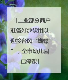 三亚部分商户准备好沙袋用以迎接台风“蝴蝶”，全市幼儿园已停课