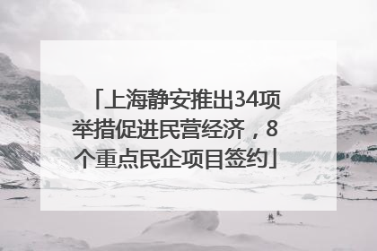 上海静安推出34项举措促进民营经济，8个重点民企项目签约