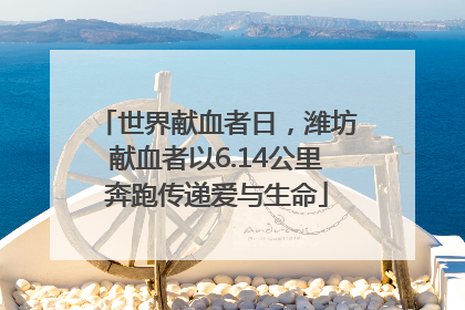 世界献血者日，潍坊献血者以6.14公里奔跑传递爱与生命