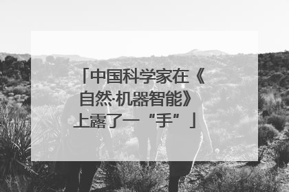 中国科学家在《自然·机器智能》上露了一“手”