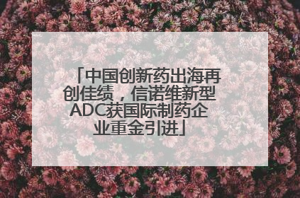 中国创新药出海再创佳绩，信诺维新型ADC获国际制药企业重金引进