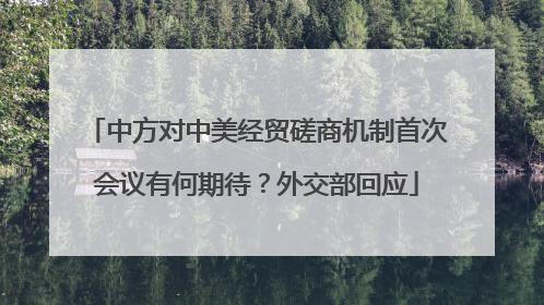 中方对中美经贸磋商机制首次会议有何期待？外交部回应
