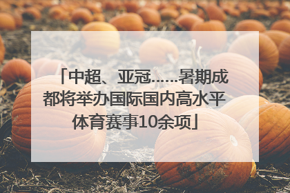 中超、亚冠……暑期成都将举办国际国内高水平体育赛事10余项