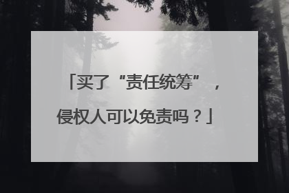 买了“责任统筹”，侵权人可以免责吗？