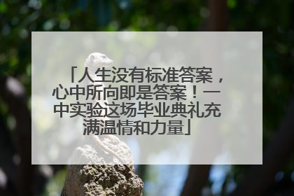 人生没有标准答案，心中所向即是答案！一中实验这场毕业典礼充满温情和力量