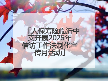 人保寿险临沂中支开展2025年信访工作法制化宣传月活动