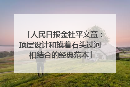 人民日报金社平文章：顶层设计和摸着石头过河相结合的经典范本