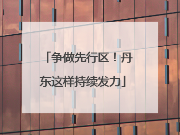 争做先行区！丹东这样持续发力
