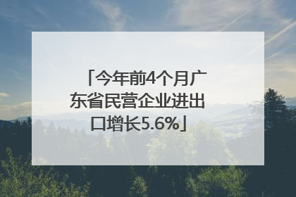 今年前4个月广东省民营企业进出口增长5.6%