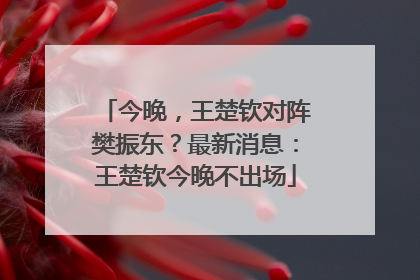 今晚，王楚钦对阵樊振东？最新消息：王楚钦今晚不出场