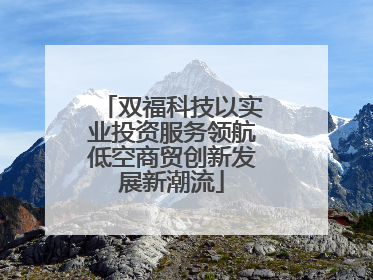 双福科技以实业投资服务领航低空商贸创新发展新潮流
