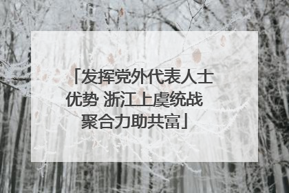 发挥党外代表人士优势 浙江上虞统战聚合力助共富