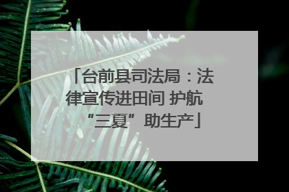 台前县司法局：法律宣传进田间 护航“三夏”助生产